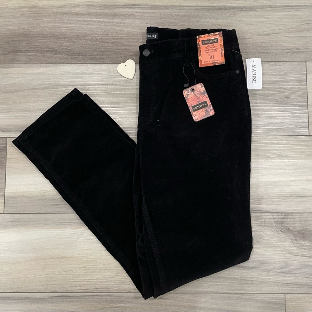 NWT BROCHURE Mid-Rise Straight Leg Pants with Stretch Size 10